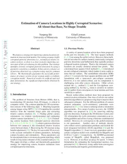 Estimation of Camera Locations in Highly Corrupted Scenarios: All About
  that Base, No Shape Trouble