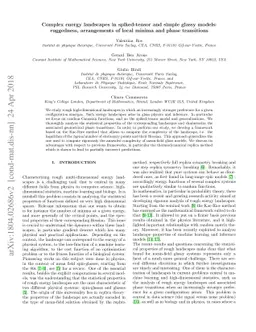 Complex energy landscapes in spiked-tensor and simple glassy models:
  ruggedness, arrangements of local minima and phase transitions