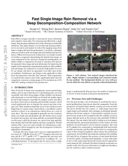 Fast Single Image Rain Removal via a Deep Decomposition-Composition
  Network