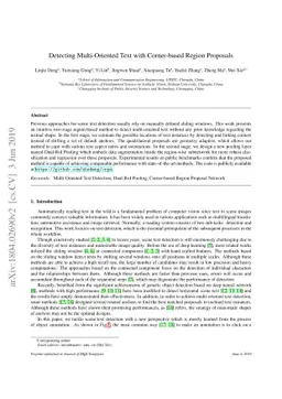 Detecting Multi-Oriented Text with Corner-based Region Proposals