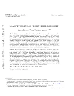 An adaptive multiclass nearest neighbor classifier