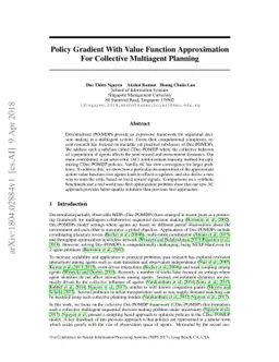 Policy Gradient With Value Function Approximation For Collective
  Multiagent Planning