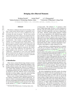 Bringing Alive Blurred Moments