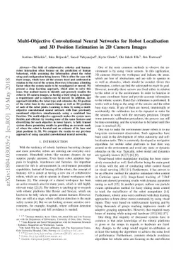 Multi-Objective Convolutional Neural Networks for Robot Localisation and
  3D Position Estimation in 2D Camera Images