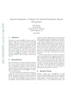 Speech Commands: A Dataset for Limited-Vocabulary Speech Recognition