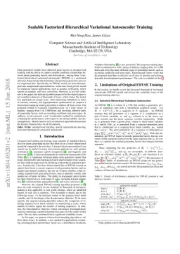 Scalable Factorized Hierarchical Variational Autoencoder Training