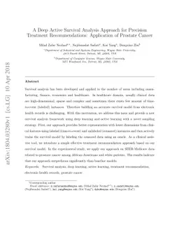 A Deep Active Survival Analysis Approach for Precision Treatment
  Recommendations: Application of Prostate Cancer