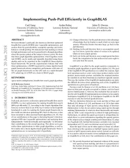 Implementing Push-Pull Efficiently in GraphBLAS