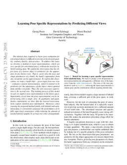 Learning Pose Specific Representations by Predicting Different Views