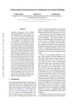 A Hierarchical Latent Structure for Variational Conversation Modeling