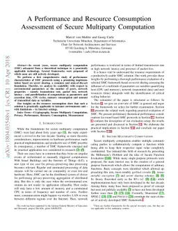 A Performance and Resource Consumption Assessment of Secure Multiparty
  Computation