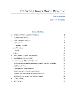 Predicting Gross Movie Revenue