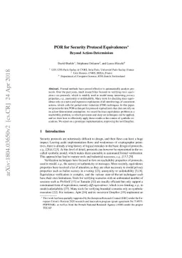 POR for Security Protocol Equivalences: Beyond Action-Determinism