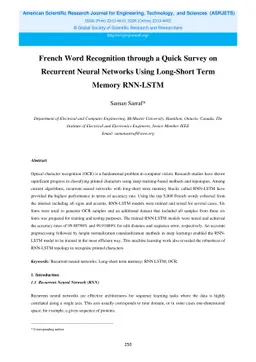 French Word Recognition through a Quick Survey on Recurrent Neural
  Networks Using Long-Short Term Memory RNN-LSTM