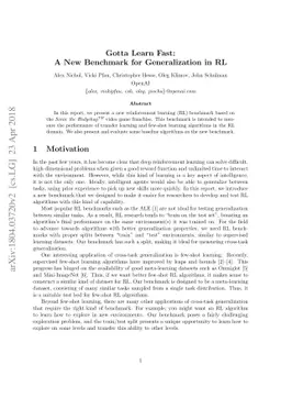 Gotta Learn Fast: A New Benchmark for Generalization in RL