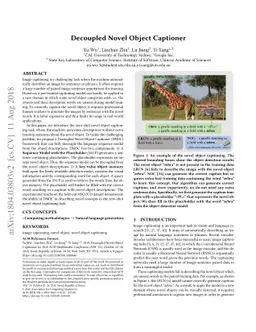 Decoupled Novel Object Captioner