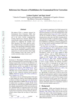 Reference-less Measure of Faithfulness for Grammatical Error Correction