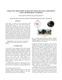 VR IQA NET: Deep Virtual Reality Image Quality Assessment using
  Adversarial Learning