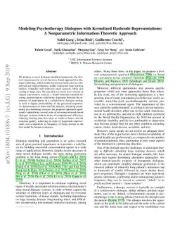 Modeling Psychotherapy Dialogues with Kernelized Hashcode
  Representations: A Nonparametric Information-Theoretic Approach