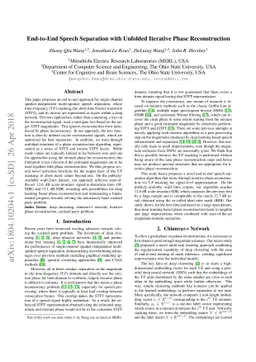 End-to-End Speech Separation with Unfolded Iterative Phase
  Reconstruction