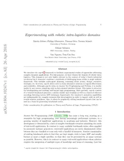 Experimenting with robotic intra-logistics domains