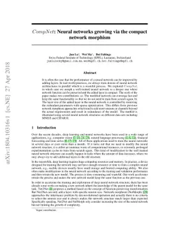 CompNet: Neural networks growing via the compact network morphism