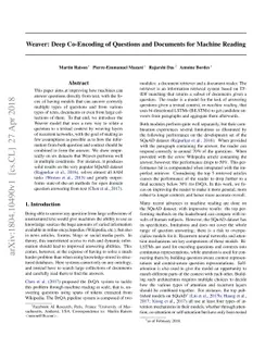 Weaver: Deep Co-Encoding of Questions and Documents for Machine Reading