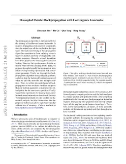 Decoupled Parallel Backpropagation with Convergence Guarantee