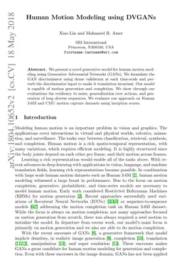 Human Motion Modeling using DVGANs