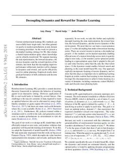 Decoupling Dynamics and Reward for Transfer Learning