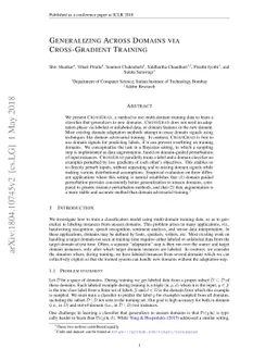 Generalizing Across Domains via Cross-Gradient Training