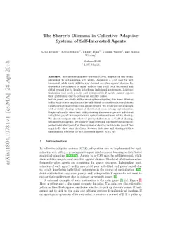 The Sharer's Dilemma in Collective Adaptive Systems of Self-Interested
  Agents