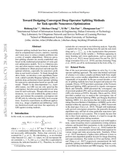 Toward Designing Convergent Deep Operator Splitting Methods for
  Task-specific Nonconvex Optimization