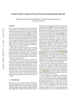 Formal Security Analysis of Neural Networks using Symbolic Intervals