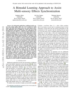 A Bimodal Learning Approach to Assist Multi-sensory Effects
  Synchronization