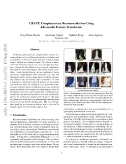 CRAFT: Complementary Recommendations Using Adversarial Feature
  Transformer