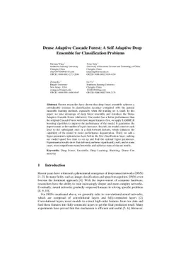Dense Adaptive Cascade Forest: A Self Adaptive Deep Ensemble for
  Classification Problems
