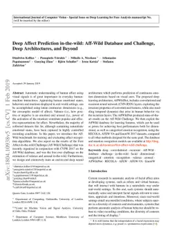 Deep Affect Prediction in-the-wild: Aff-Wild Database and Challenge,
  Deep Architectures, and Beyond