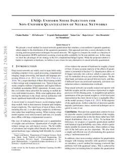 UNIQ: Uniform Noise Injection for Non-Uniform Quantization of Neural
  Networks