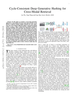 Cycle-Consistent Deep Generative Hashing for Cross-Modal Retrieval