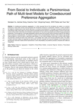 From Social to Individuals: a Parsimonious Path of Multi-level Models
  for Crowdsourced Preference Aggregation