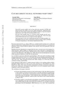 Can recurrent neural networks warp time?