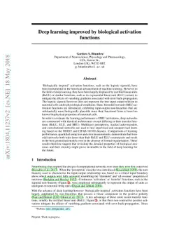 Deep learning improved by biological activation functions