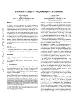 Simple Distances for Trajectories via Landmarks