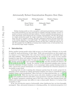 Adversarially Robust Generalization Requires More Data