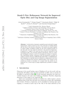 Stack-U-Net: Refinement Network for Image Segmentation on the Example of
  Optic Disc and Cup