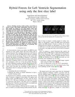 Hybrid Forests for Left Ventricle Segmentation using only the first
  slice label