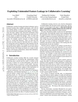 Exploiting Unintended Feature Leakage in Collaborative Learning