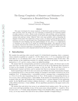 The Energy Complexity of Diameter and Minimum Cut Computation in
  Bounded-Genus Networks