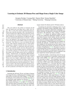 Learning to Estimate 3D Human Pose and Shape from a Single Color Image
